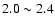 $2.0\sim 2.4$