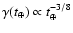 $\gamma(t_\oplus) \propto t_\oplus^{-3/8}$