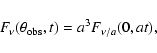 \begin{displaymath}%
F_{\nu}(\theta_{\rm obs},t) = a^3 F_{\nu/a}(0,at),
\end{displaymath}