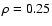 $\rho=0.25$