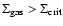 $\Sigma_{\rm gas}>\Sigma_{\rm crit}$