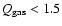 $Q_{\rm gas}<1.5$