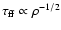 $\tau_{\rm
ff}\propto{\rho}^{-1/2}$