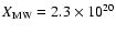 $X_{\rm MW}=2.3\times 10^{20}$
