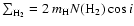 $\sum_{{\rm H}_2}=2~m_{\rm H} N({\rm H}_2) \cos{i}$