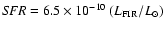 ${\it SFR}=6.5\times 10^{-10}~(L_{\rm
FIR}/L_{\odot})$