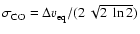 $\sigma_{\rm CO}
= \Delta v_{\rm eq}/(2~\sqrt{2~\ln2})$
