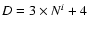 $D=3\times N^i+4$