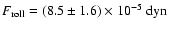 $F_{\rm roll} = (8.5\pm1.6)\times10^{-5}\ {\rm dyn}$