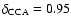 $\delta_{\rm CCA} = 0.95$