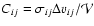$C_{ij} = \sigma _{ij} \Delta {v}_{ij} / {\cal V}$