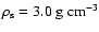 $\rho_{\rm s} = 3.0\ {\rm g\ cm}^{-3}$
