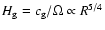 $H_{\rm g} = c_{\rm g}/\Omega \propto R^{5/4}$
