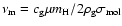 $\nu_{\rm m} = c_{\rm g} \mu m_{\rm H}/2\rho_{\rm g} \sigma_{\rm mol}$