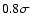 $0.8\sigma$