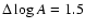 $\Delta \log A=1.5$
