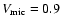 $V_{\rm mic}= 0.9$