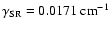 $\gamma_{\rm
SR}=0.0171 ~ {\rm cm}^{-1}$