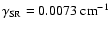 $\gamma_{\rm
SR}=0.0073 ~ {\rm cm}^{-1}$