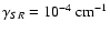 $\gamma_{SR} =
10^{-4}~ {\rm cm}^{-1}$