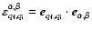 $\varepsilon_{q_{\rm f},
q_{\rm i}}^{\alpha, \beta}=\vec{e}_{q_{\rm f}, q_{\rm i}} \cdot \vec{e}_{\alpha,
\beta}$