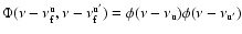 $\Phi (\nu-\nu_{\rm f}^{\rm u}, \nu-\nu_{\rm f}^{\rm u'})=\phi ( \nu - \nu_{\rm u})
\phi ({\nu - \nu_{\rm u'}} )$