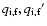 $q_{\rm i,f}, {q_{\rm i,f}}'$