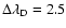 $\Delta \lambda _{\rm D}=2.5$