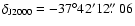 $\delta_{\rm J2000}=-37^\circ 42' 12\hbox{$.\!\!^{\prime\prime}$ }06$