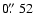 $0\hbox{$.\!\!^{\prime\prime}$ }52$