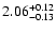 $\rm 2.06^{+0.12}_{-0.13}$
