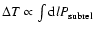 $\Delta T \propto \int
{\rm d}l P_{\rm subrel}$