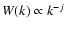 $W(k)\propto k^{-j}$