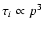 $\tau_i\propto p^3$