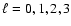 $\ell=0,1,2,3$