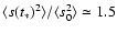 $ {\langle s(t_*)^2\rangle }/{\langle s_0^2\rangle }\simeq 1.5$