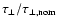 $\tau_\bot / \tau_{\rm\bot,nom}$