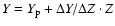 $Y= Y_{\rm p} + \Delta Y/\Delta Z \cdot Z$