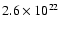 $2.6\times 10^{22}$