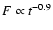 $F\propto t^{-0.9}$
