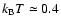 $k_{\rm B}T\simeq0.4$
