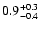 $\rm0.9^{+0.3}_{-0.4}$