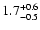 $\rm 1.7^{+0.6}_{-0.5}$