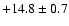 $+14.8\pm0.7$