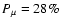 $P_{\mu}=28\%$