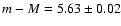 $m-M=5.63\pm0.02$