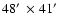 $48\hbox{$^\prime$ }\times41\hbox{$^\prime$ }$