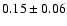 $0.15 \pm 0.06$
