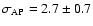 $\sigma_{\rm AP}=2.7\pm0.7$