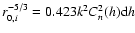 $r_{0,i}^{-5/3} = 0.423 k^2 C_n^2(h) {\rm d}h$